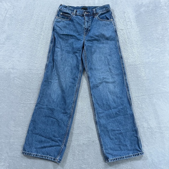 Uniqlo Jeans Womens 27x30* Wide Straight Loose Baggy Kaihara Y2K Denim Japanese - Picture 1 of 10